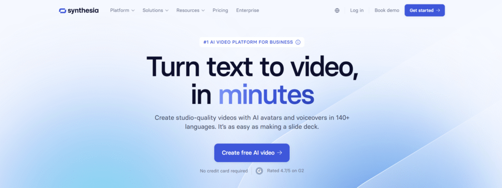 Synthesys.io dashboard showing voice and avatar selection