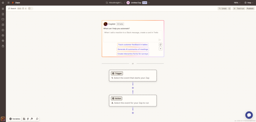 Zapier AI Agent Tool Dashboard Screenshot