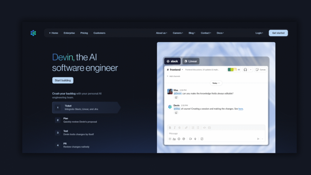 Devin Ai Dashboard Screenshot