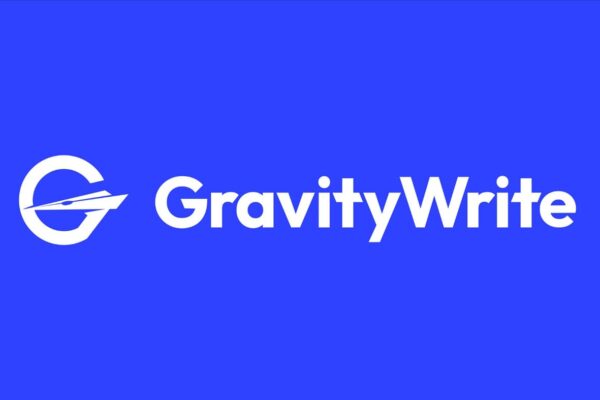 GravityWrite AI dashboard showing writing templates and language settings