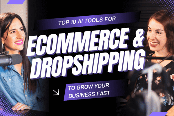 Best AI Tools for eCommerce & Dropshipping in 2025: Boost Sales & Efficiency A thumbnail showing a shopping cart icon filled with gears and a brain, symbolizing the automation and intelligence AI brings to eCommerce and dropshipping.