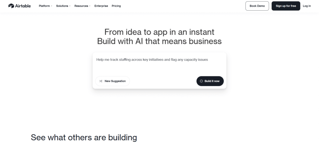 Airtable AI Dashboard showcasing automated workflows and collaborative database interface