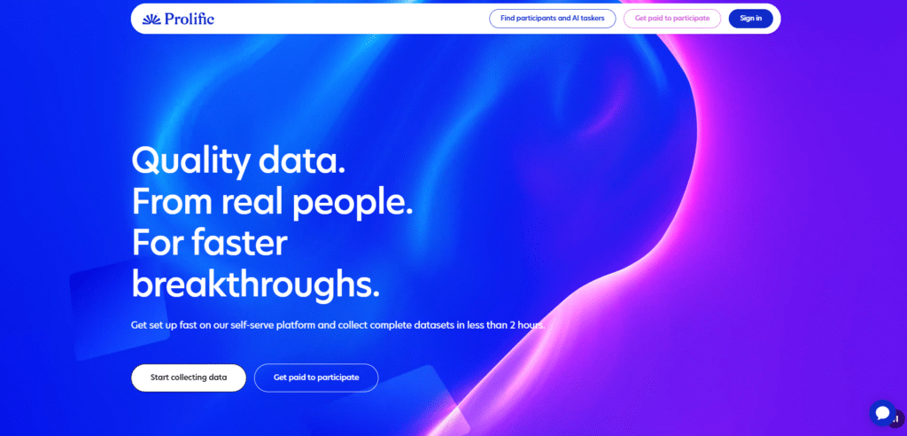 Prolific dashboard overview showing main features