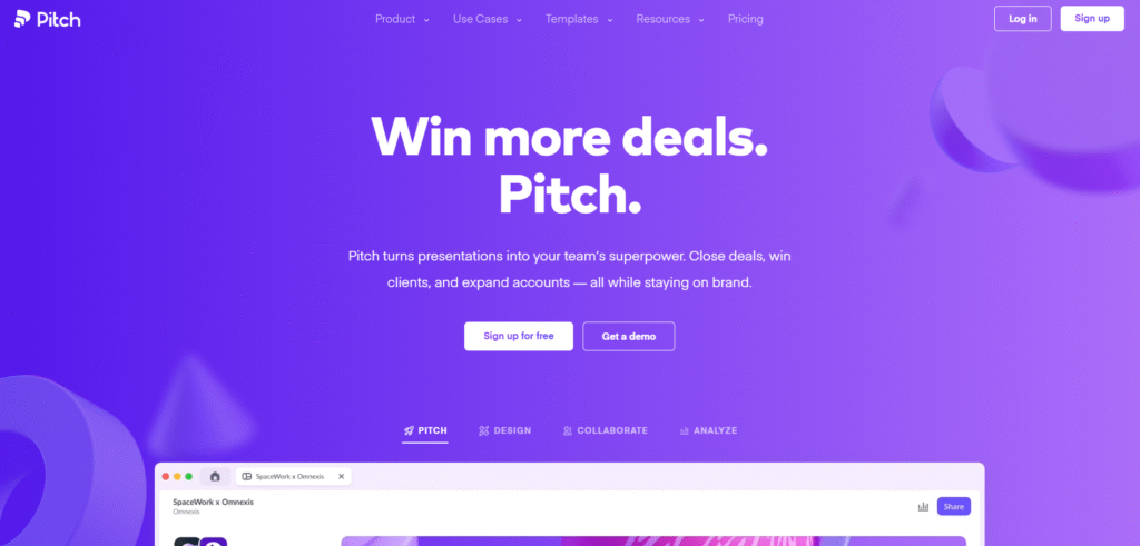 Pitch AI presentation collaboration dashboard