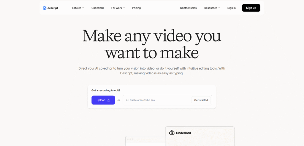 Descript AI transcription and editing tool