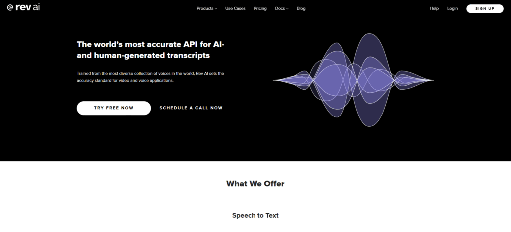 Rev AI transcription service platform