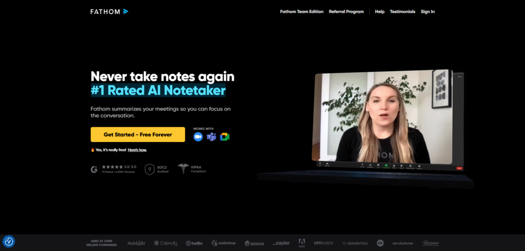 Fathom AI Transcription Tool for Zoom and Google Meet Meetings
