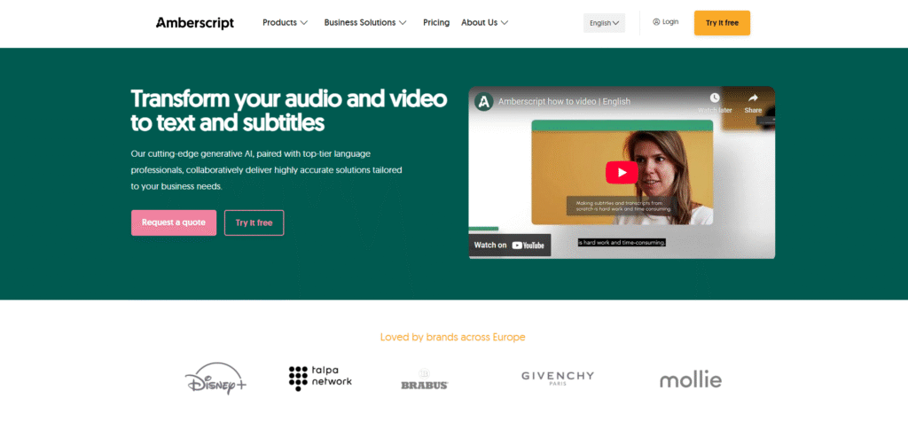 Amberscript AI Transcription and Subtitle Tool