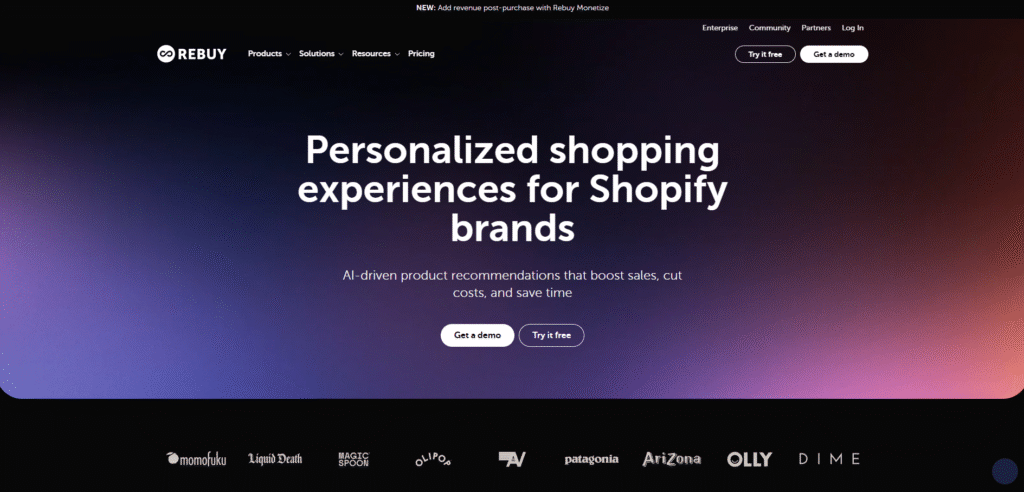 Rebuy's AI in action, showing a smart in-cart pop-up offering a complementary product to a customer's order.