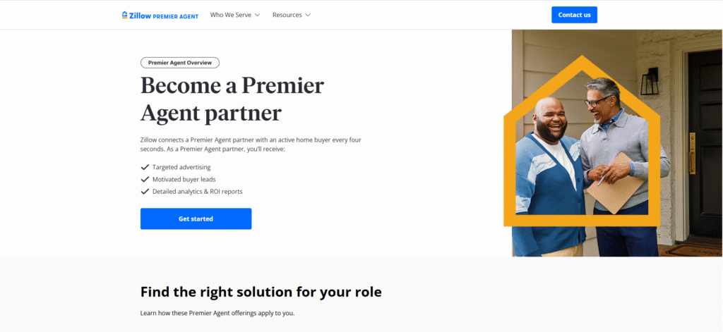 The Zillow Premier Agent app on a smartphone, showing an AI-powered conversation with a new lead.