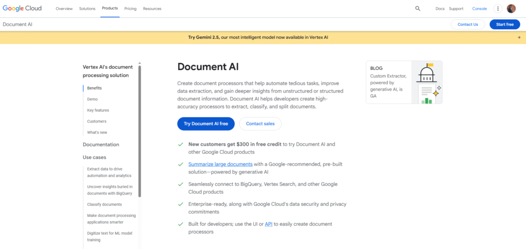 Google Document AI Processing Dashboard