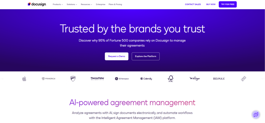 DocuSign AI Contract Review Interface