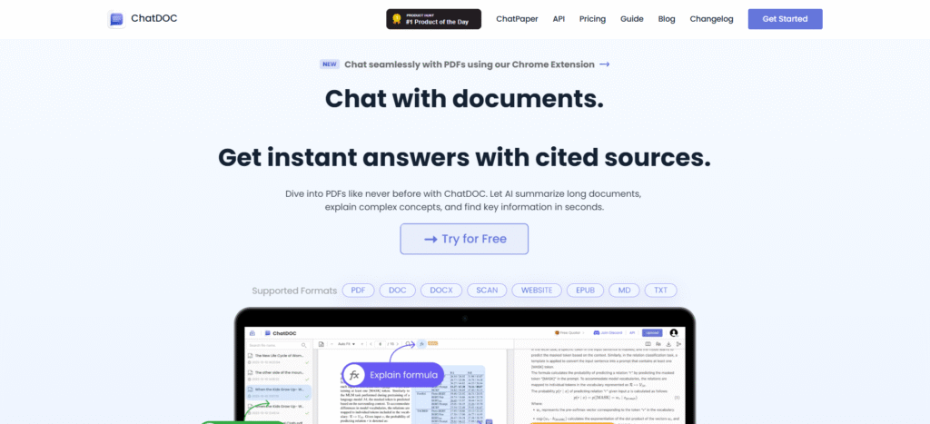 ChatDOC AI Document Chat Interface