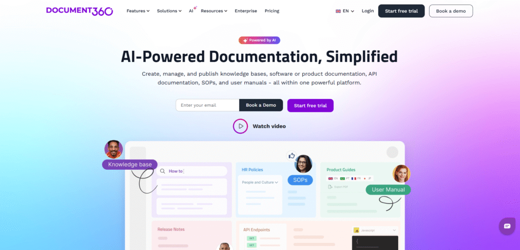 Document360 AI Knowledge Base Chat Interface