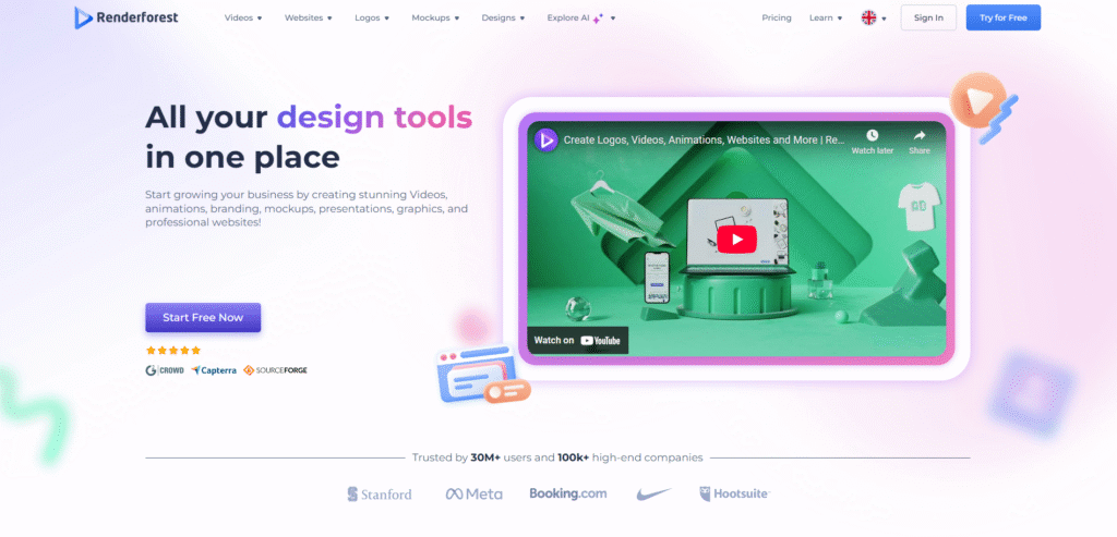 Renderforest AI Brand Kit & Video Creator Dashboard