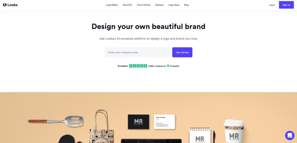Looka AI Brand Kit Generator Dashboard