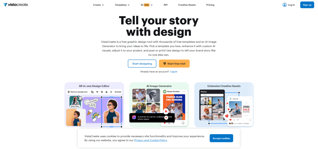 VistaCreate AI Branding and Marketing Kit Dashboard