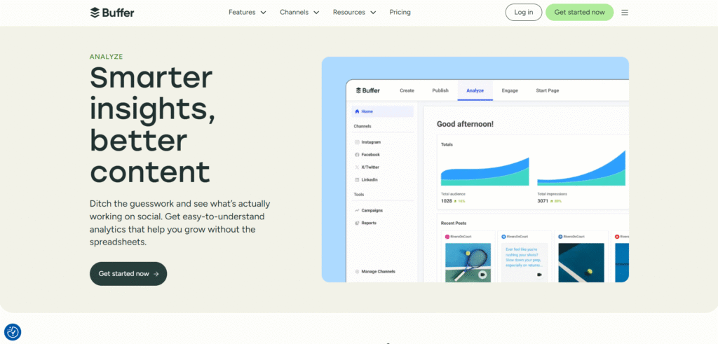 Buffer Analyze social media analytics dashboard