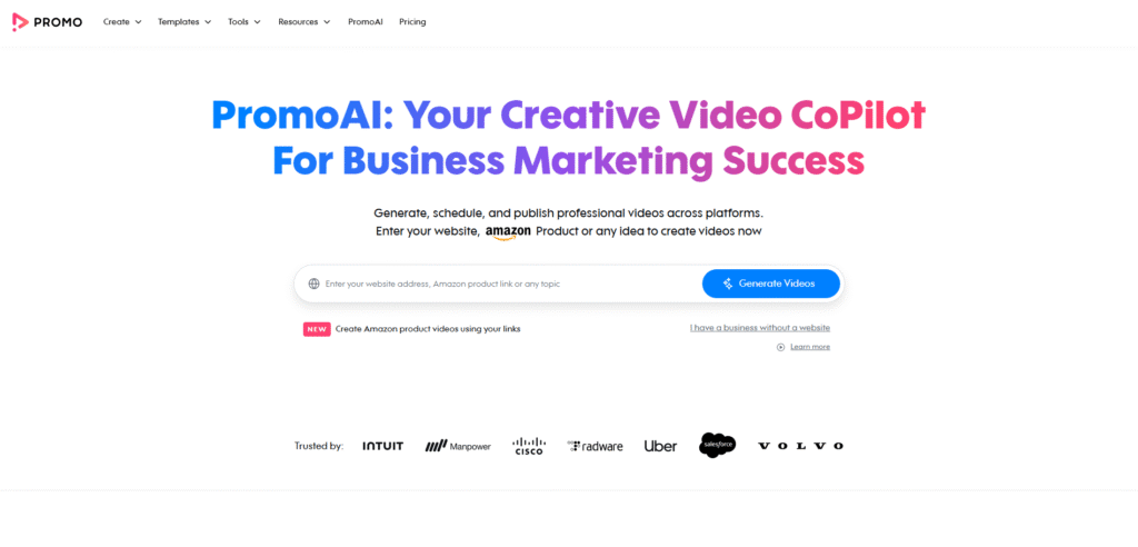Promo.com AI video creation tool for social media marketing