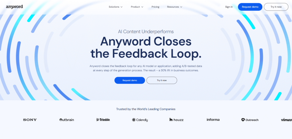 Anyword AI copywriting and analytics tool