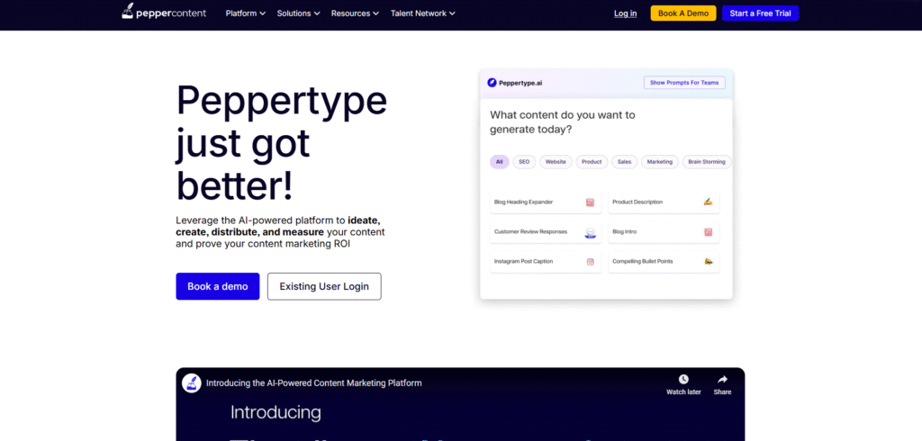 Peppertype.ai AI writing assistant interface