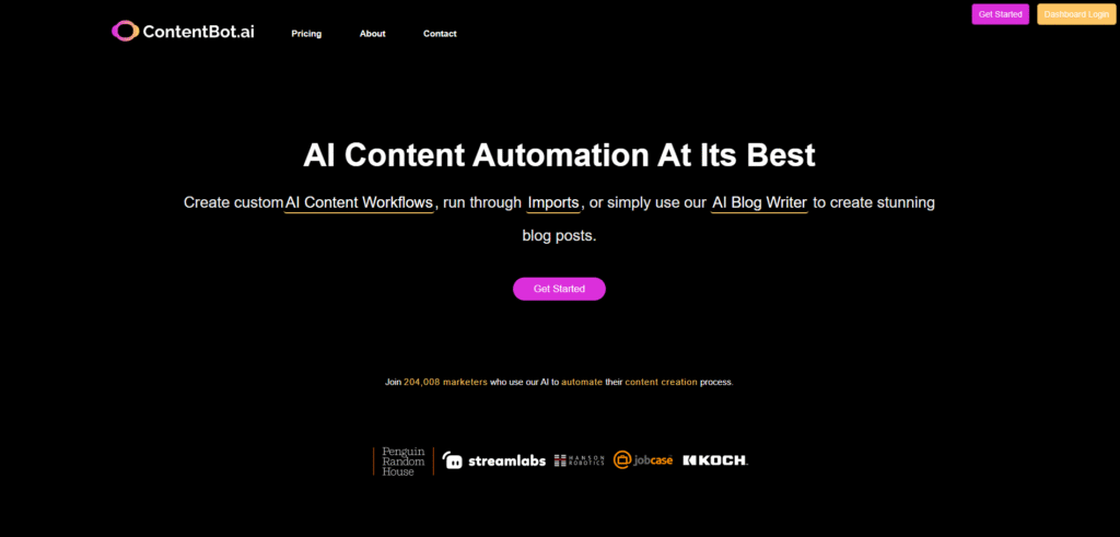 ContentBot.ai AI writing tool interface
