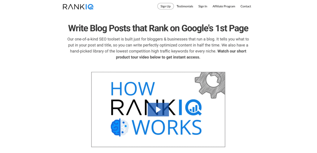 RankIQ Keyword and Content Optimization Dashboard