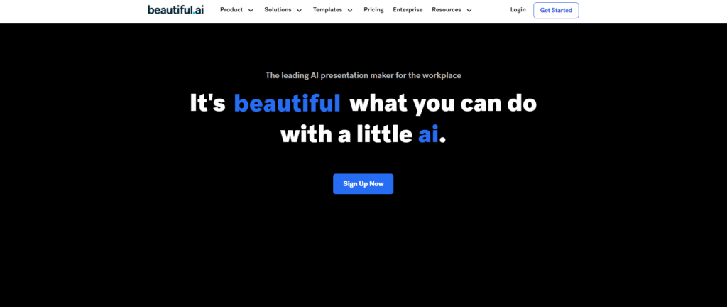 Beautiful.ai AI-powered smart slides dashboard