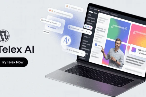 WordPress Telex AI website builder interface